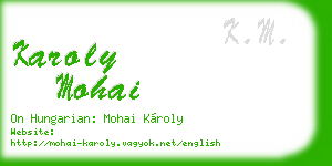 karoly mohai business card